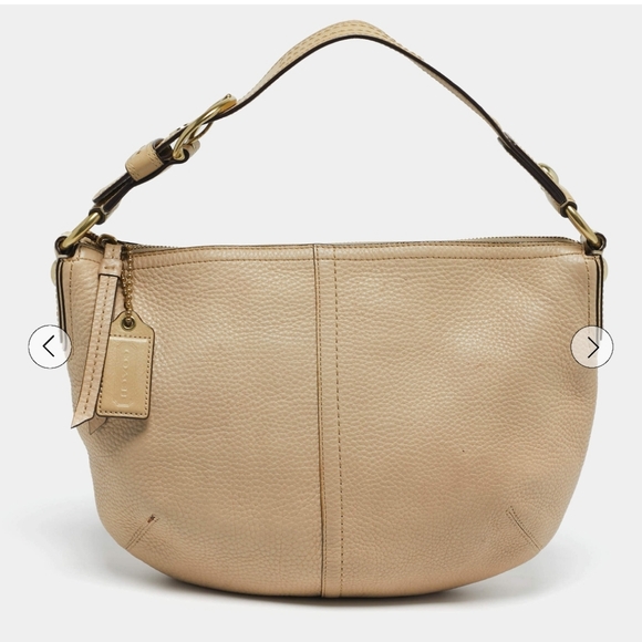 Coach Beige Leather Shoulder Bag - Picture 2 of 6